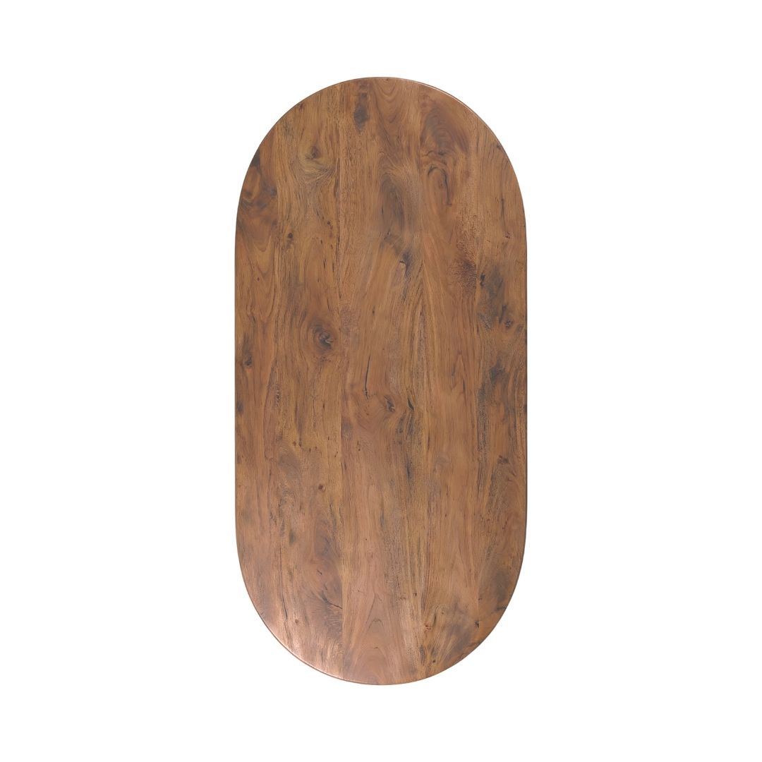 LABEL51 Eetkamertafel Tafelblad Halve Cirkel - Nature Smooth - Mangohout - 180 cm - Halve Cirkel van LABEL51 – Luxe comfort op maat van PureWonen. Vraag naar de beste prijs.