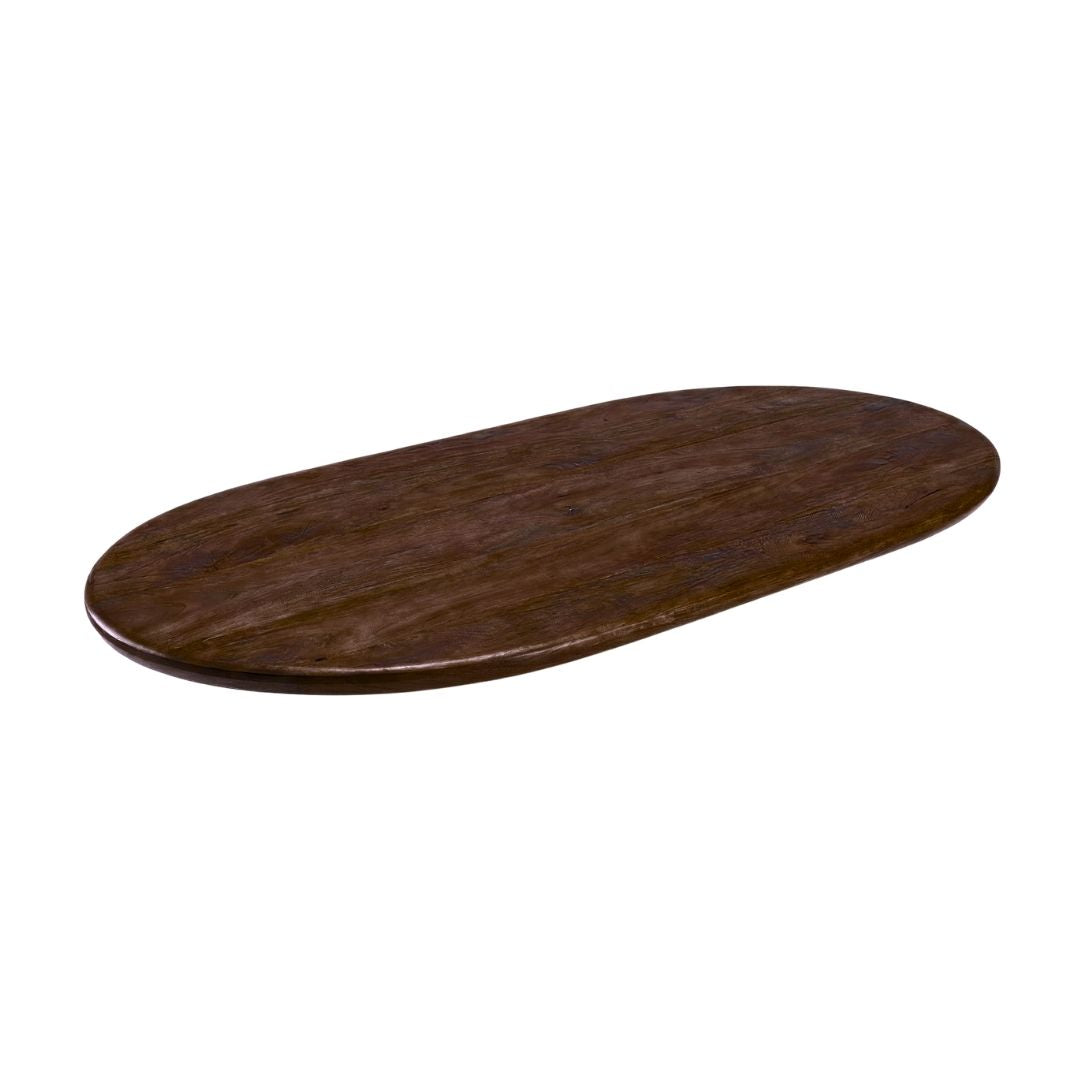 LABEL51 Eetkamertafel Tafelblad Halve Cirkel - Espresso - Mangohout - 200 cm - Halve Cirkel