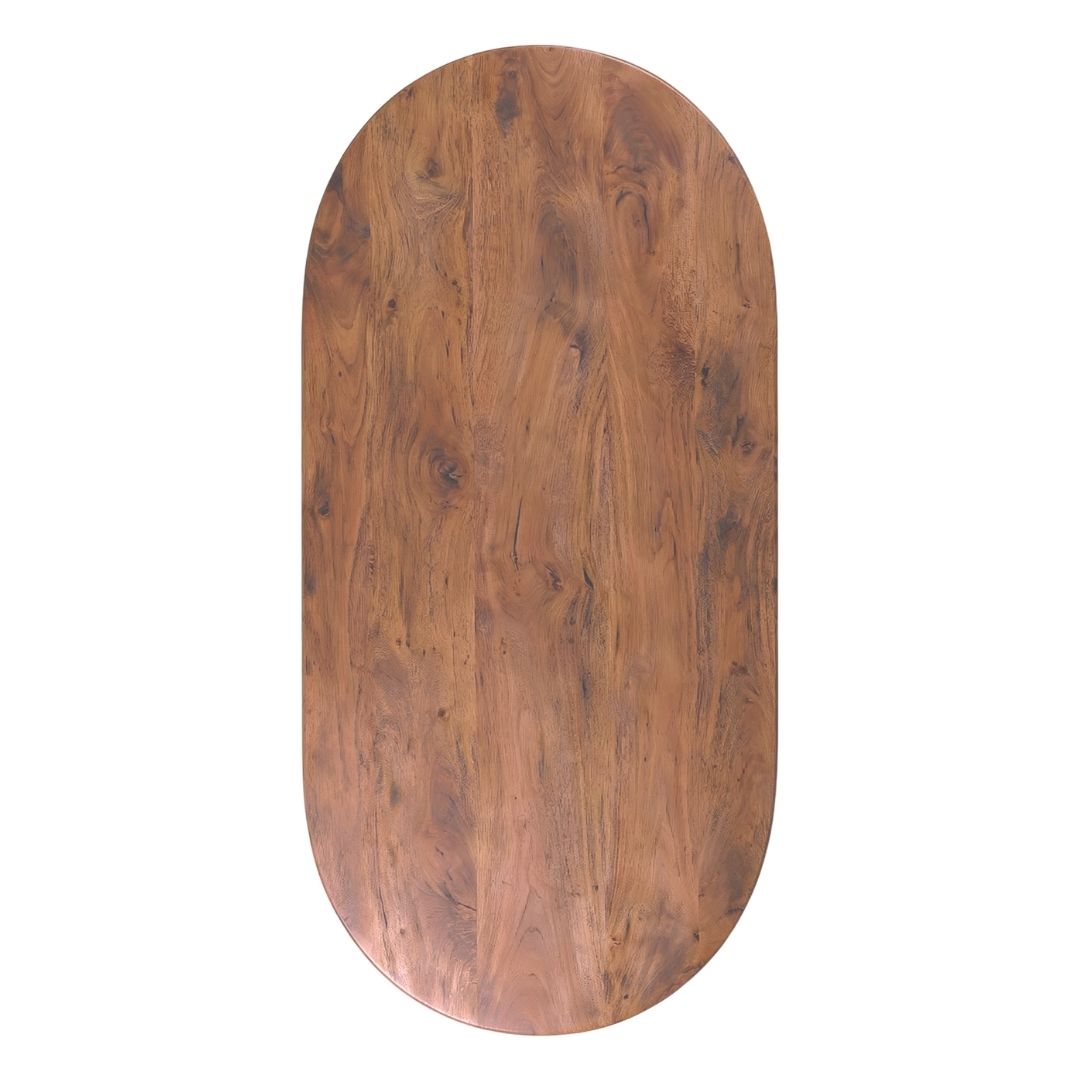 LABEL51 Eetkamertafel Tafelblad Halve Cirkel - Nature Smooth - Mangohout - 240 cm - Halve Cirkel