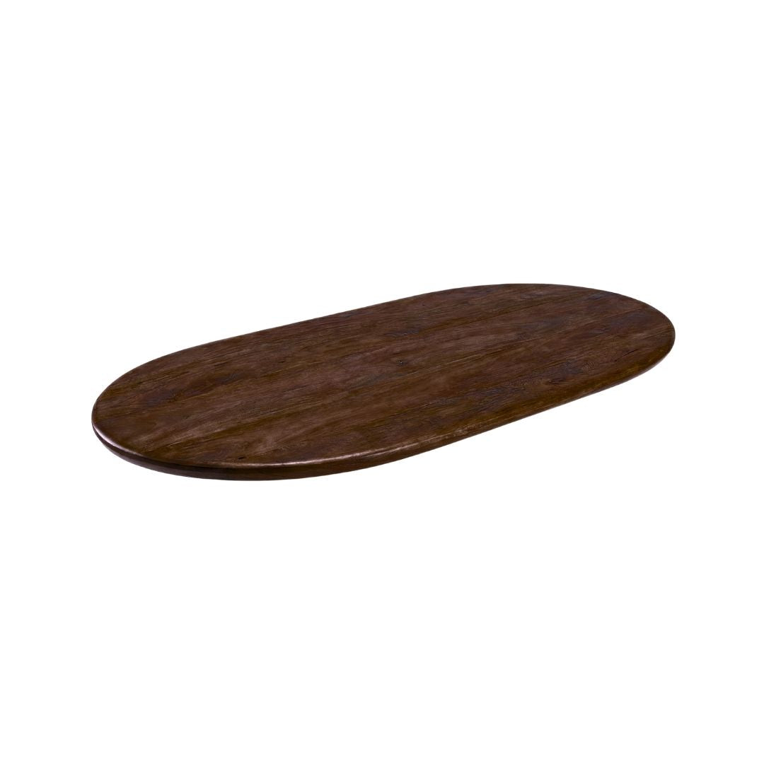 LABEL51 Eetkamertafel Tafelblad Halve Cirkel - Espresso - Mangohout - 160 cm - Halve Cirkel