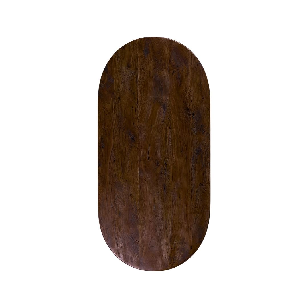 LABEL51 Tafelblad - 1407 Tafelblad Halve Cirkel - Espresso - Mangohout - 160 cm - Halve Cirkel