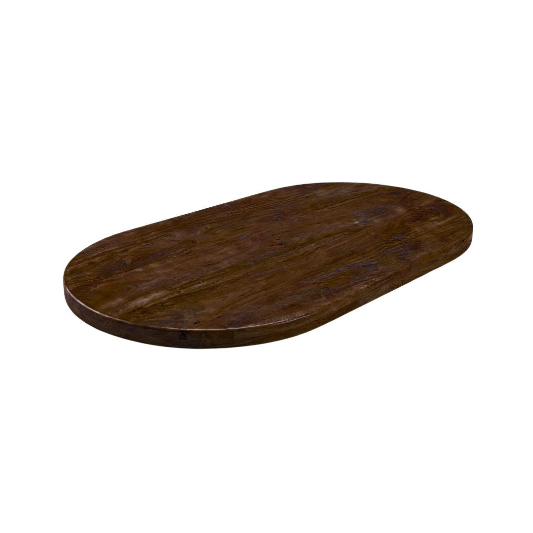 LABEL51 Eetkamertafel Tafelblad Halve Cirkel - Espresso - Mangohout - 160 cm - Halve Cirkel
