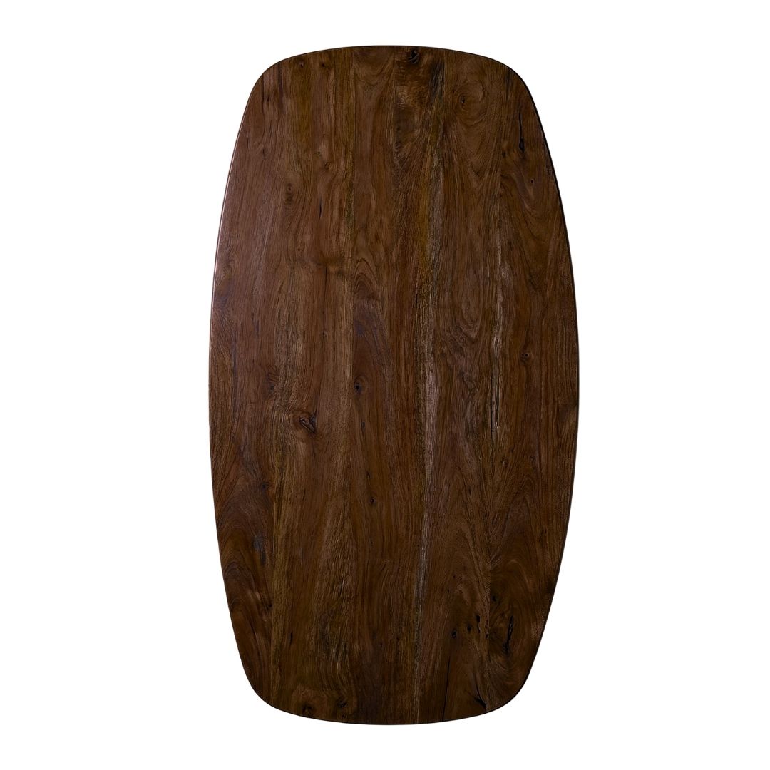 LABEL51 Eetkamertafel Tafelblad Deens Ovaal - Espresso - Mangohout - 220 cm - Deens Ovaal