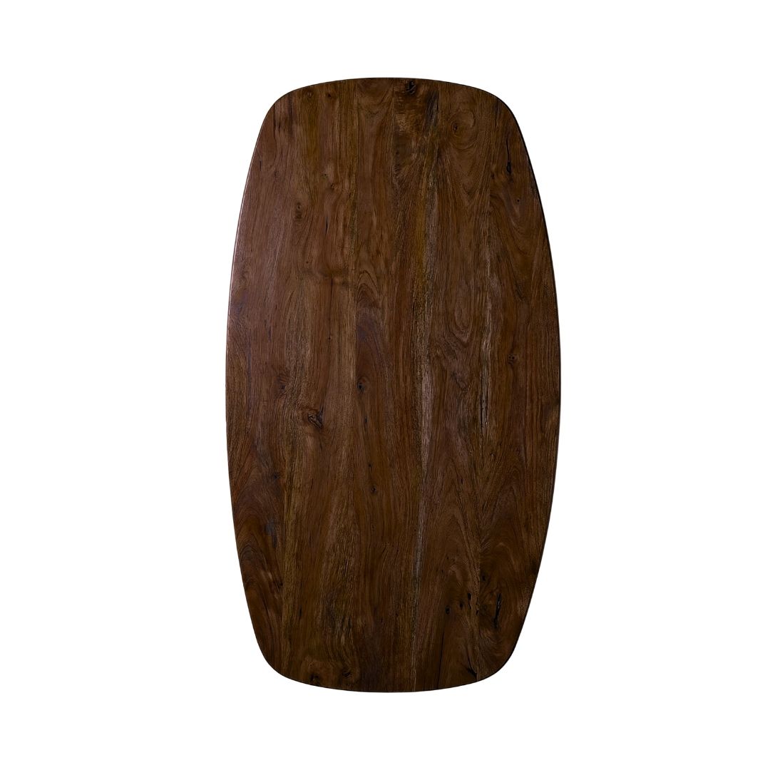 LABEL51 Eetkamertafel Tafelblad Deens Ovaal - Espresso - Mangohout - 180 cm - Deens Ovaal