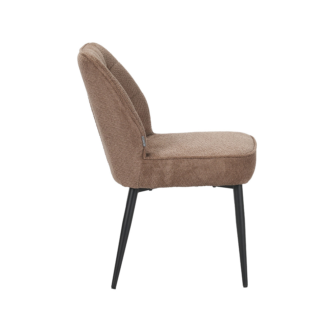 LABEL51 Eetkamerstoel Liam - Taupe - Egon - Zwart Metalen Frame