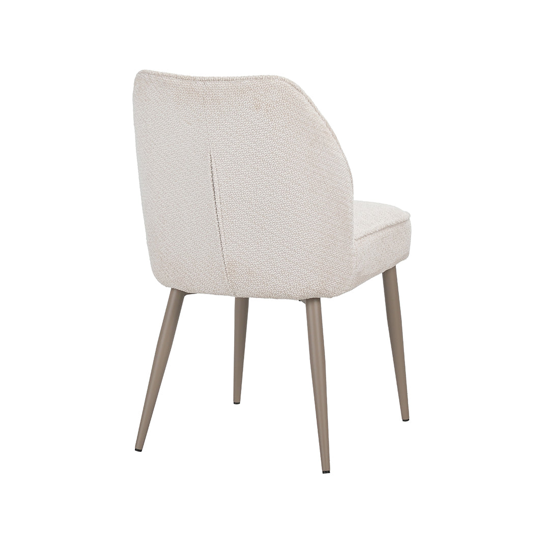 LABEL51 Eetkamerstoel Liam - Naturel - Egon - Taupe Metaal