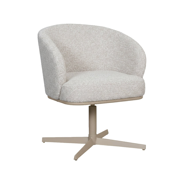 LABEL51 Eetkamerstoel Cannes - Naturel - Royal Boucle - Taupe Metalen Frame