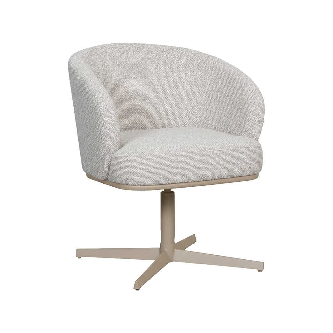 LABEL51 Eetkamerstoel Cannes - Naturel - Royal Boucle - Taupe Metalen Frame