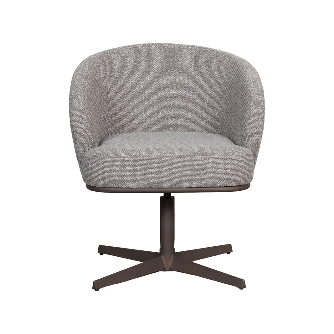 LABEL51 Eetkamerstoel Cannes - Mushroom - Royal Boucle - Brons Metalen Frame