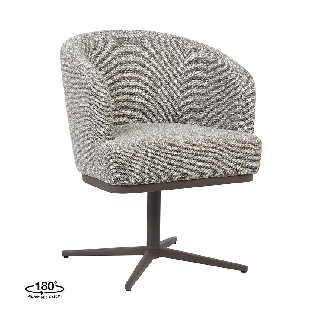 LABEL51 Eetkamerstoel Cannes - Mushroom - Royal Boucle - Brons Metaal
