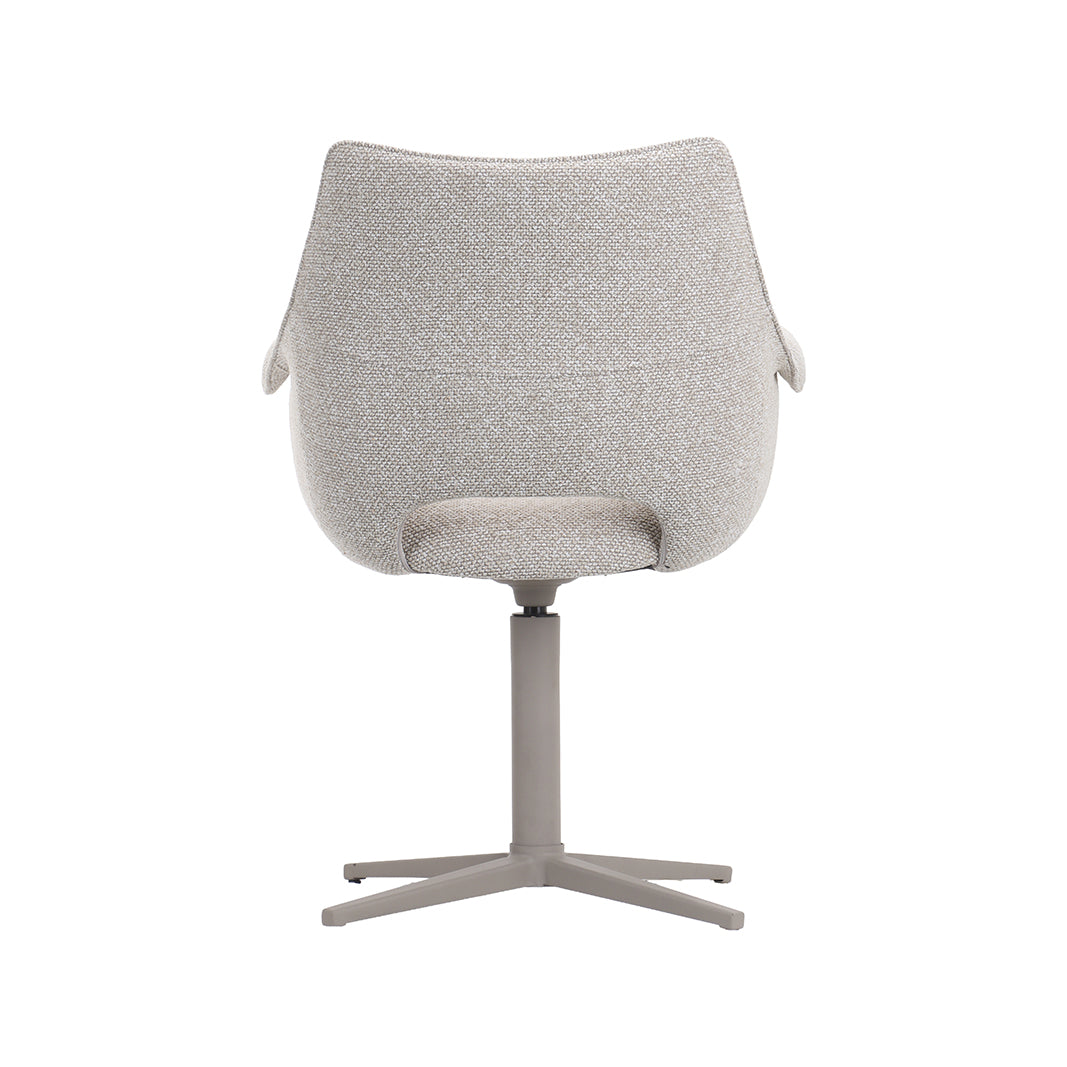 LABEL51 Eetkamerstoel Nozomi - Naturel - Royal Boucle - Taupe Metalen Frame