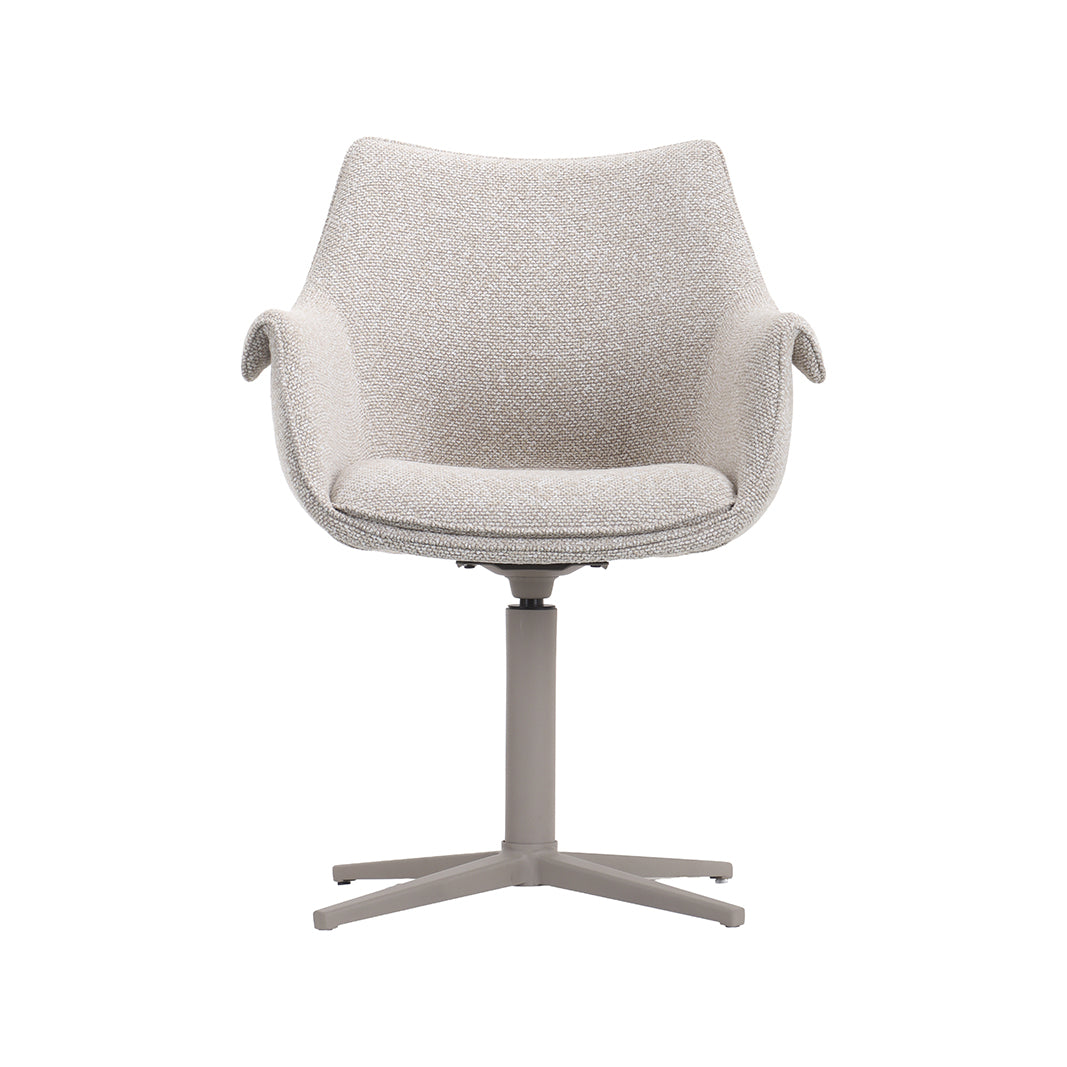 LABEL51 Eetkamerstoel Nozomi - Naturel - Royal Boucle - Taupe Metaal