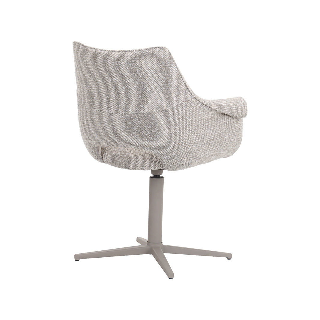LABEL51 Eetkamerstoel Nozomi - Naturel - Royal Boucle - Taupe Metaal