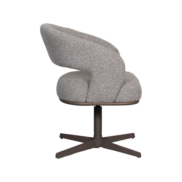 LABEL51 Eetkamerstoel Monaco - Mushroom - Royal Boucle - Brons Metalen Frame