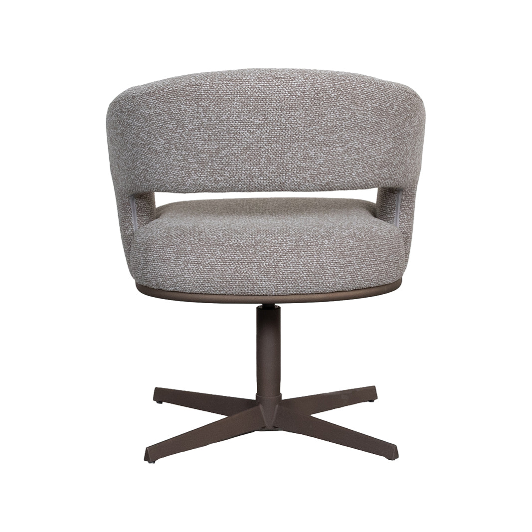 LABEL51 Eetkamerstoel Monaco - Mushroom - Royal Boucle - Brons Metalen Frame