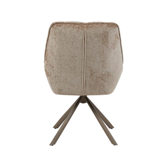 LABEL51 Eetkamerstoel Reims - Taupe - Haga - Brons Metalen Frame