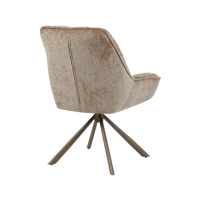 LABEL51 Eetkamerstoel Reims - Taupe - Haga - Brons Metalen Frame