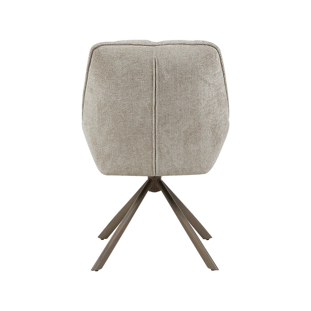 LABEL51 Eetkamerstoel Reims - Naturel - Haga - Brons Metalen Frame