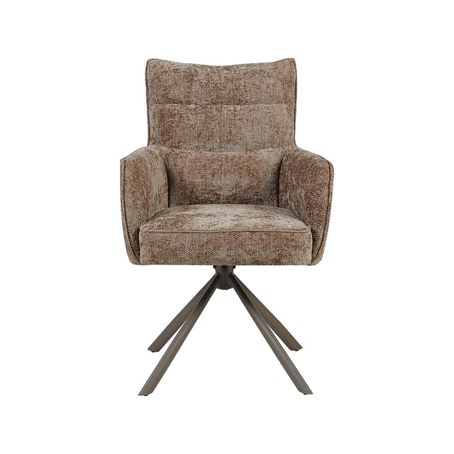 LABEL51 Eetkamerstoel Dubai - Taupe - Haga - Brons Metalen Frame