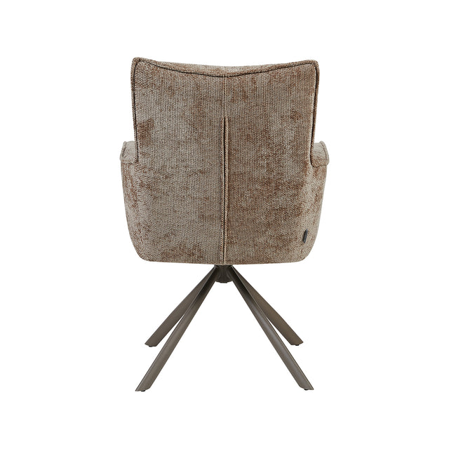 LABEL51 Eetkamerstoel Dubai - Taupe - Haga - Brons Metalen Frame