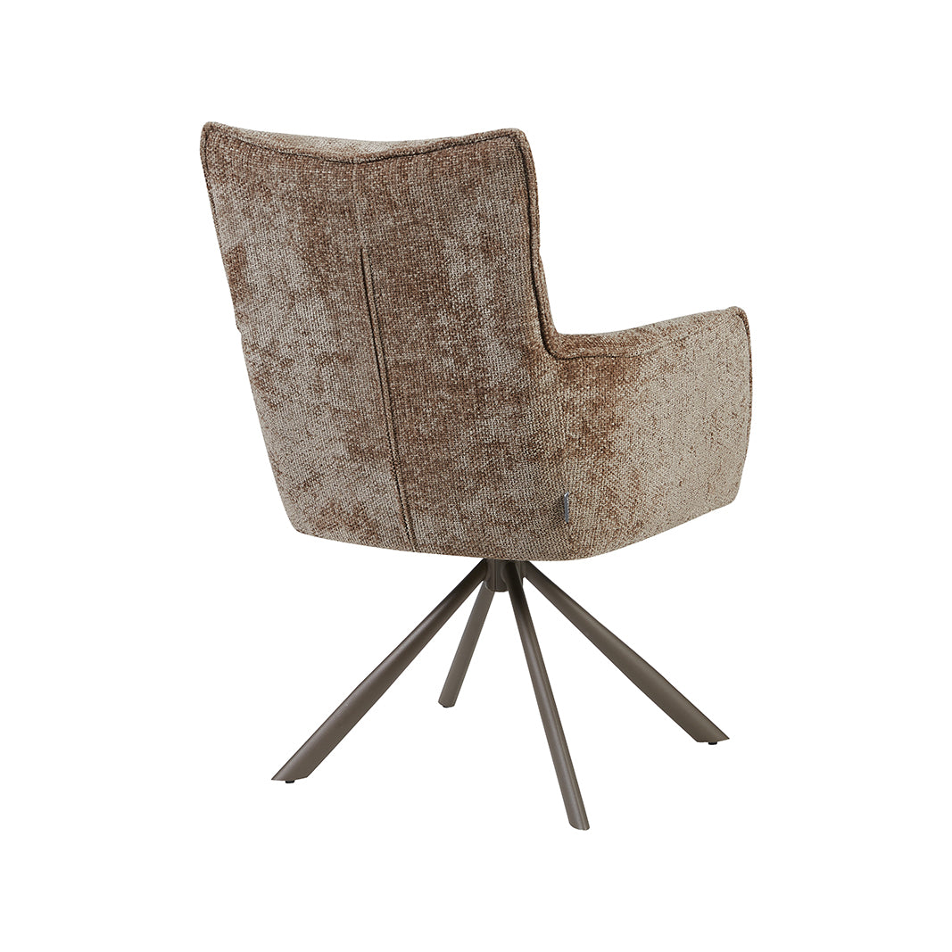 LABEL51 Eetkamerstoel Dubai - Taupe - Haga - Brons Metaal