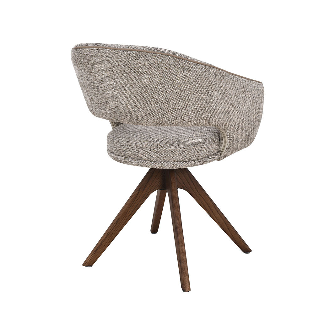 LABEL51 Eetkamerstoel Osuma - Beige - Prestige - Walnoot Houten Frame