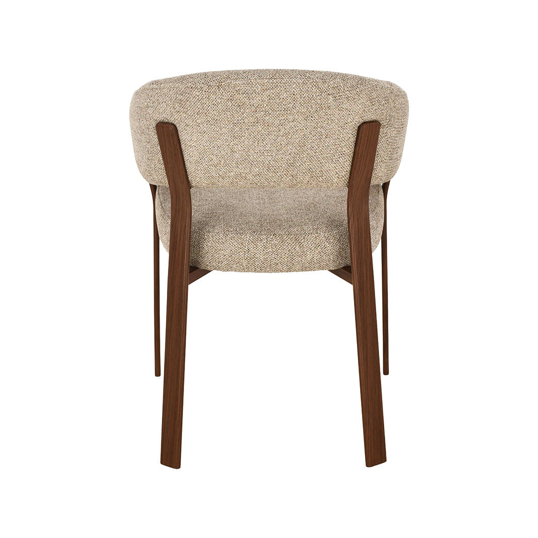 LABEL51 Eetkamerstoel Sato - Beige - Prestige - Walnoot Houten Frame