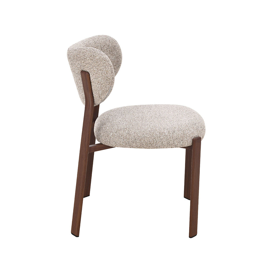 LABEL51 Eetkamerstoel Mika - Beige - Prestige - Walnoot Houtlook Metaal