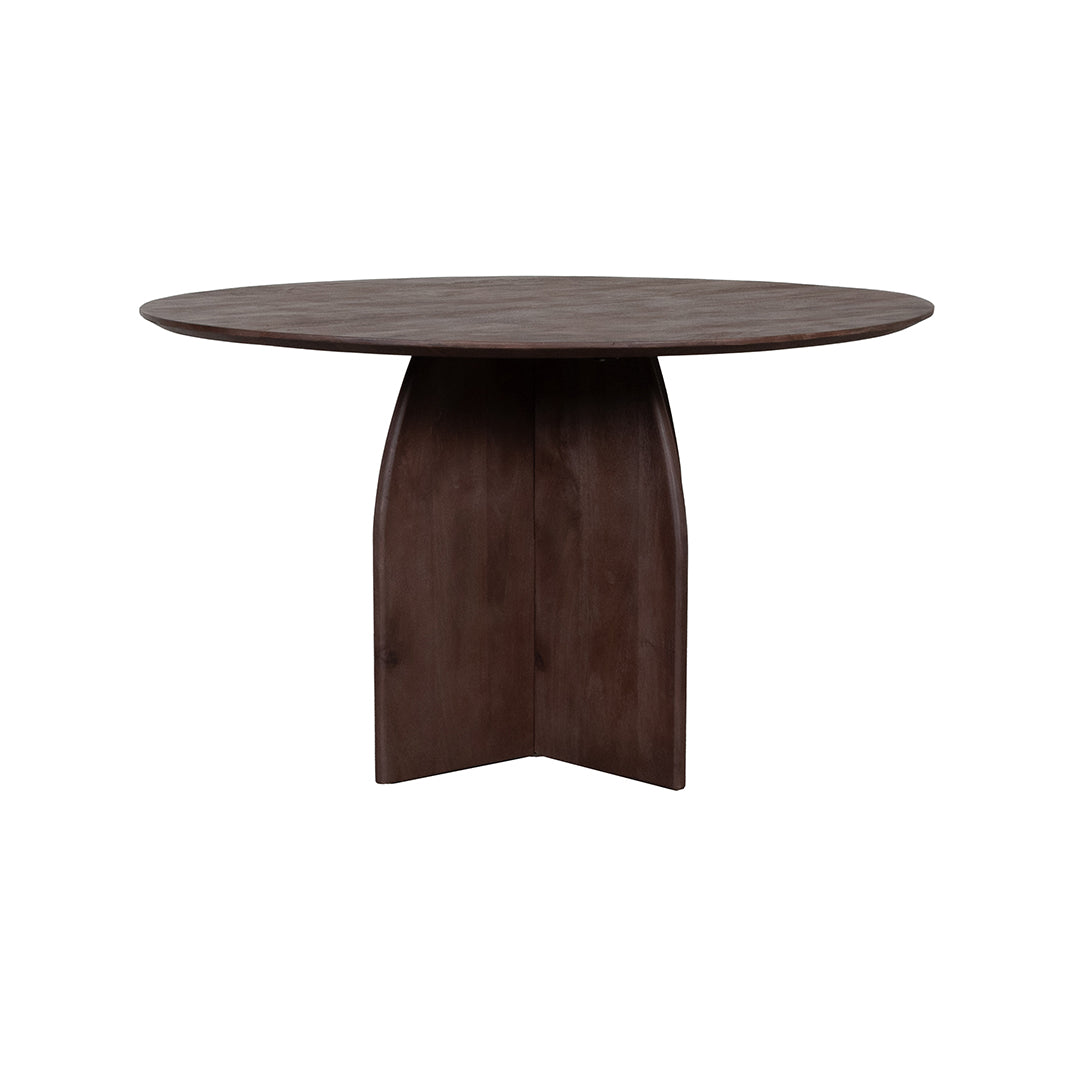 LABEL51 Eetkamertafel Mick - Espresso - Mangohout - 130 cm - Rond