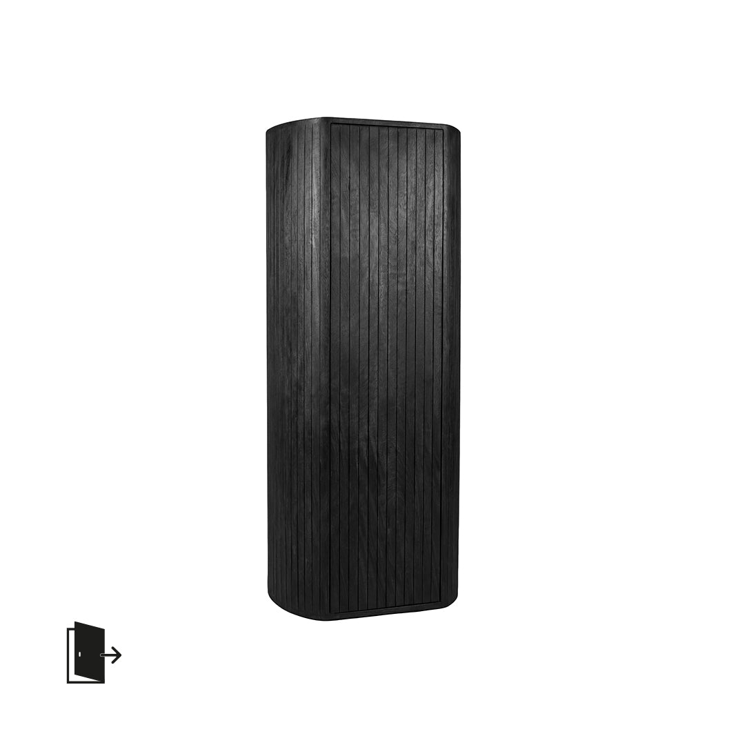 LABEL51 Bergkast Miya - Zwart - Mangohout - 140 cm - Rechts van LABEL51 – Luxe comfort op maat van PureWonen. Vraag naar de beste prijs.