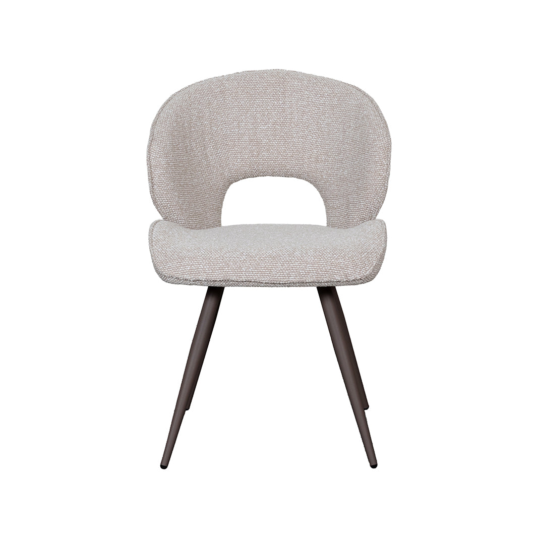 LABEL51 Eetkamerstoel Sakura - Naturel - Royal Boucle - Brons Metalen Frame