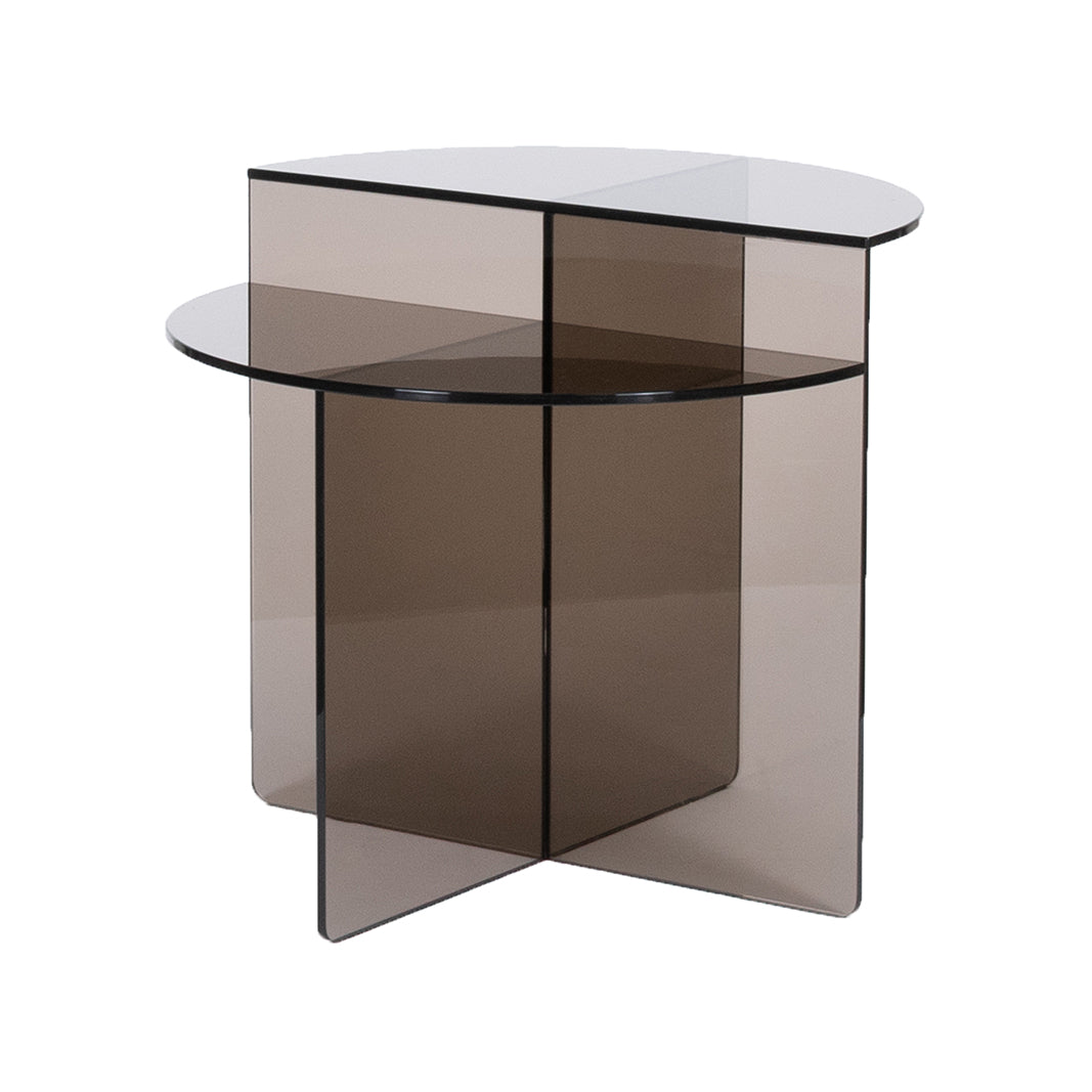 LABEL51 Bijzettafel Rosa - Brown - Glas - 50 cm