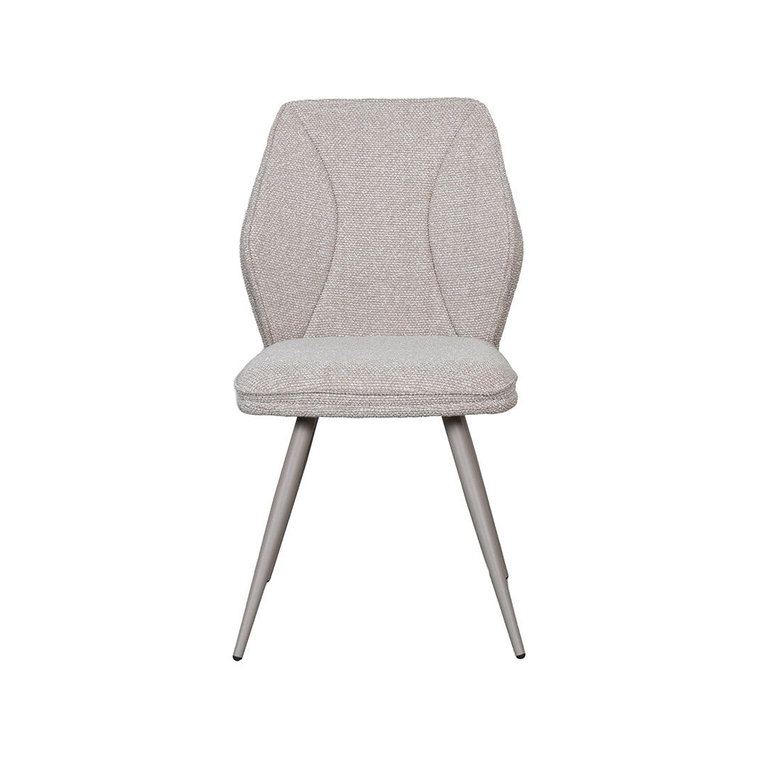 LABEL51 Eetkamerstoel Silvain - Naturel - Royal Boucle - Taupe Metalen Frame