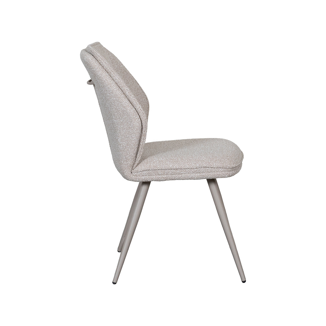 LABEL51 Eetkamerstoel Silvain - Naturel - Royal Boucle - Taupe Metalen Frame