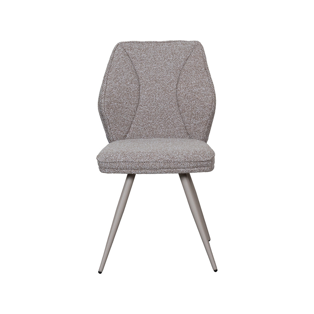 LABEL51 Eetkamerstoel Silvain - Mushroom - Royal Boucle - Taupe Metalen Frame