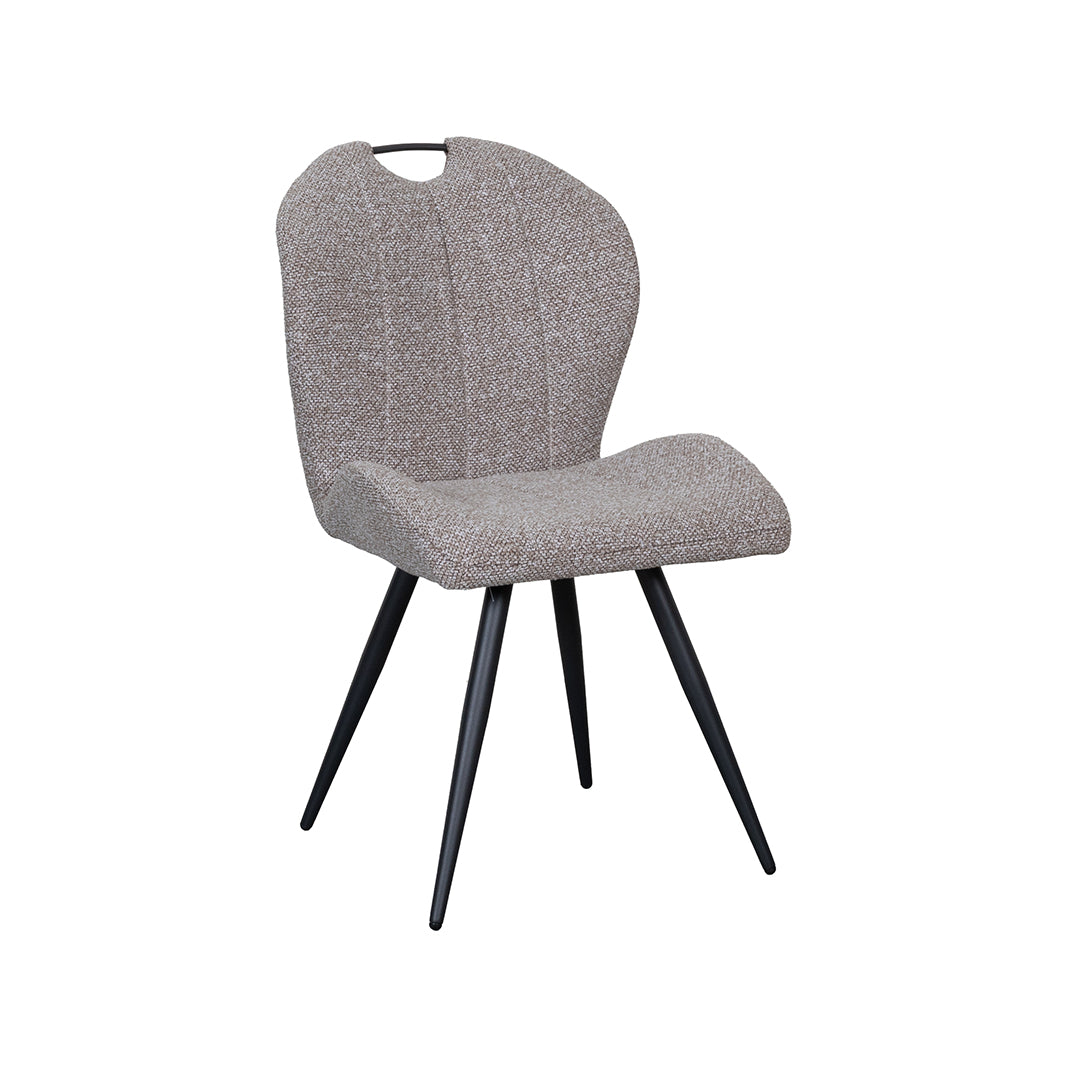 LABEL51 Eetkamerstoel Silly - Mushroom - Royal Boucle - Zwart Metalen Frame