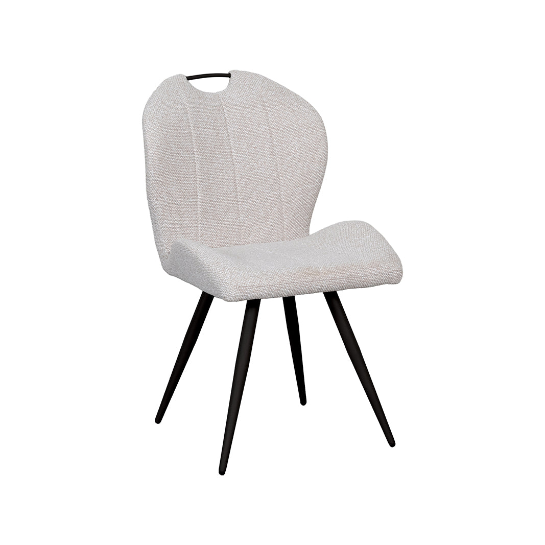 LABEL51 Eetkamerstoel Silly - Naturel - Royal Boucle - Zwart Metalen Frame