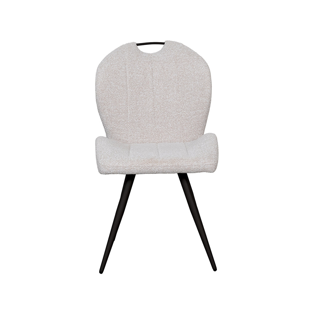LABEL51 Eetkamerstoel Silly - Naturel - Royal Boucle - Zwart Metalen Frame