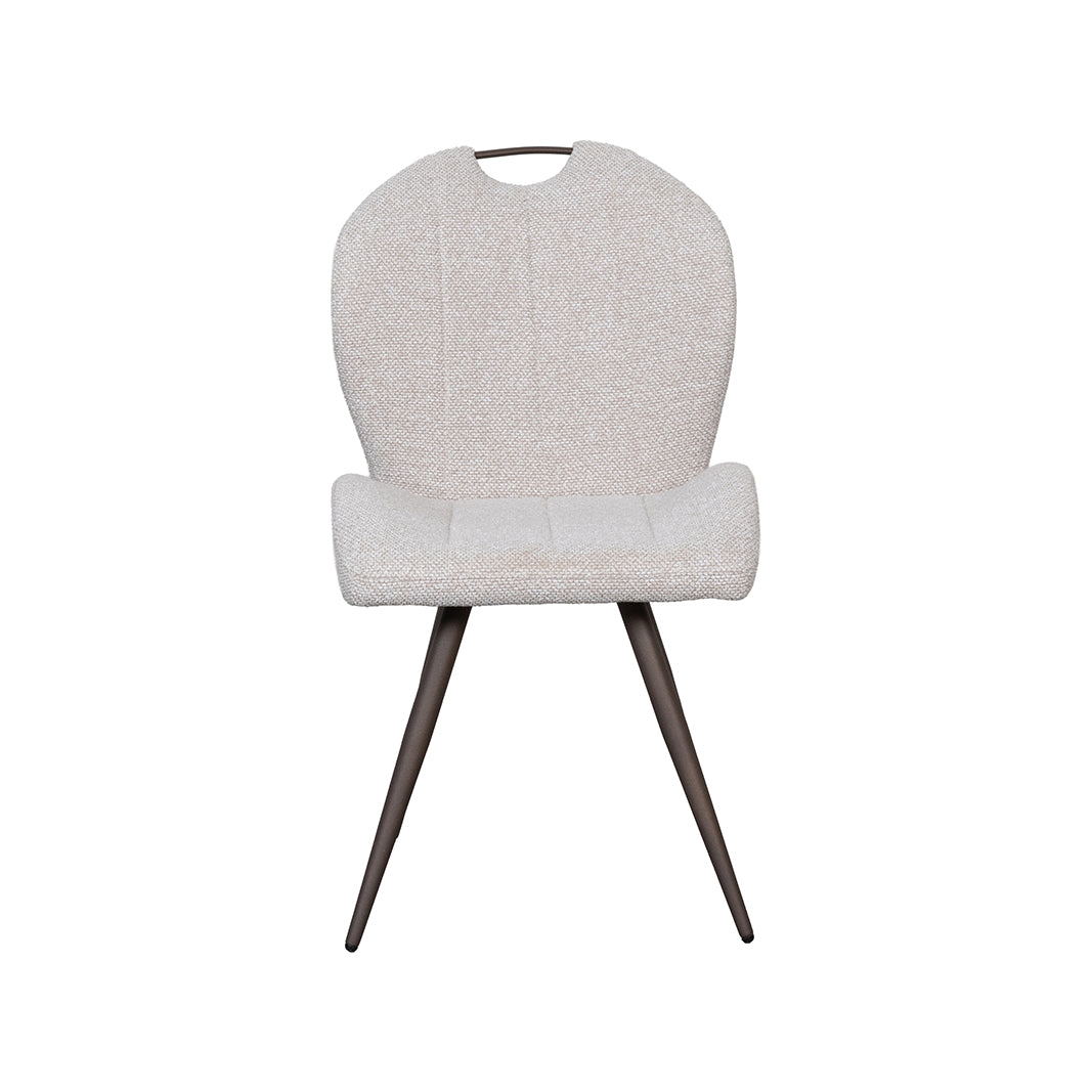 LABEL51 Eetkamerstoel Silly - Naturel - Royal Boucle - Brons Metalen Frame
