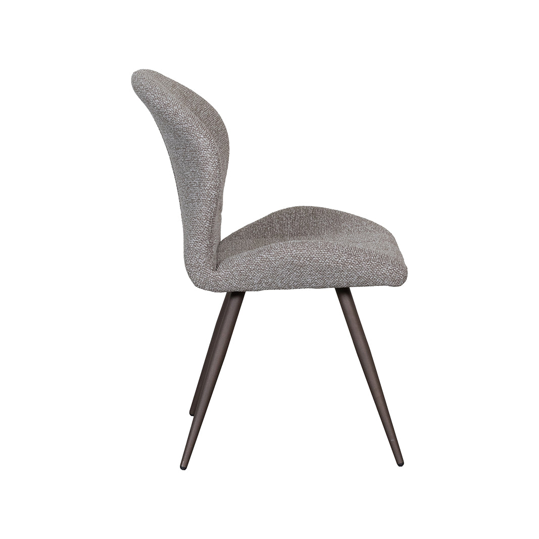 LABEL51 Eetkamerstoel Sil - Mushroom - Royal Boucle - Brons Metalen Frame