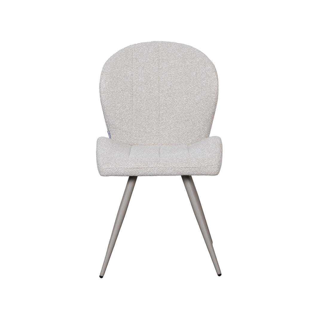 LABEL51 Eetkamerstoel Sil - Naturel - Royal Boucle - Taupe Metalen Frame van LABEL51 – Luxe comfort op maat van PureWonen. Vraag naar de beste prijs.