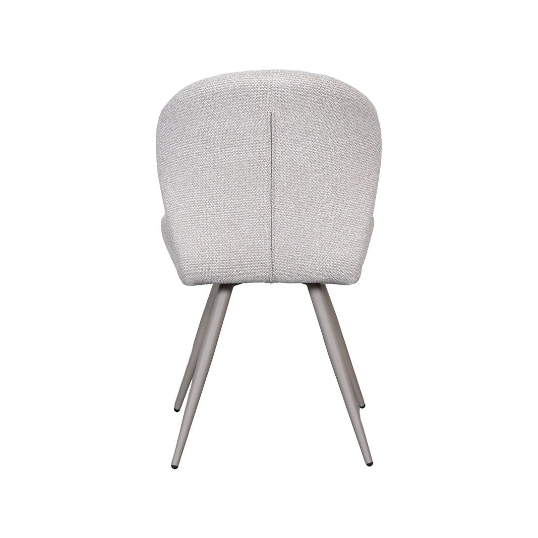 LABEL51 Eetkamerstoel Sil - Naturel - Royal Boucle - Taupe Metalen Frame van LABEL51 – Luxe comfort op maat van PureWonen. Vraag naar de beste prijs.