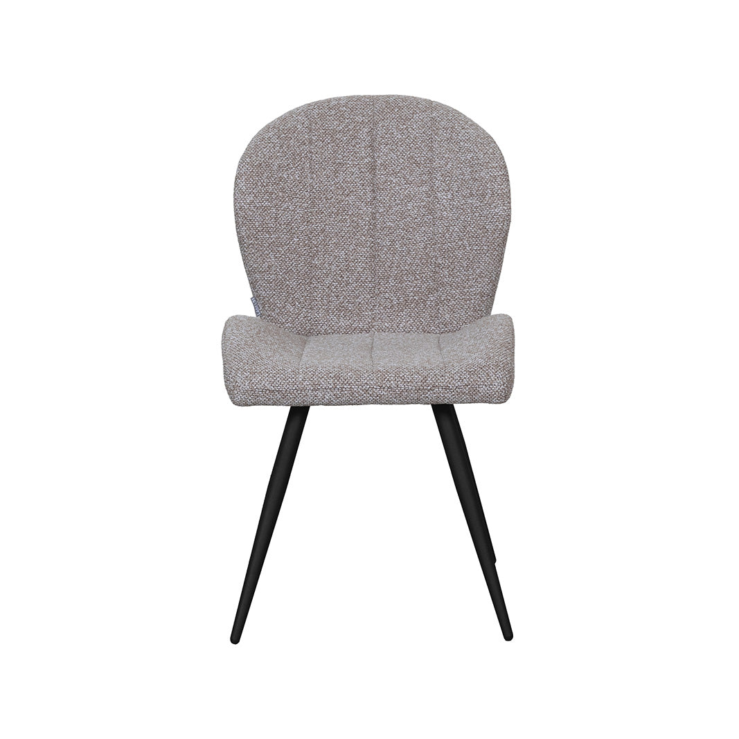 LABEL51 Eetkamerstoel Sil - Mushroom - Royal Boucle - Zwart Metalen Frame