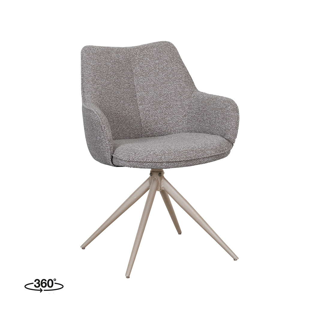 LABEL51 Eetkamerstoel Sawa - Mushroom - Royal Boucle