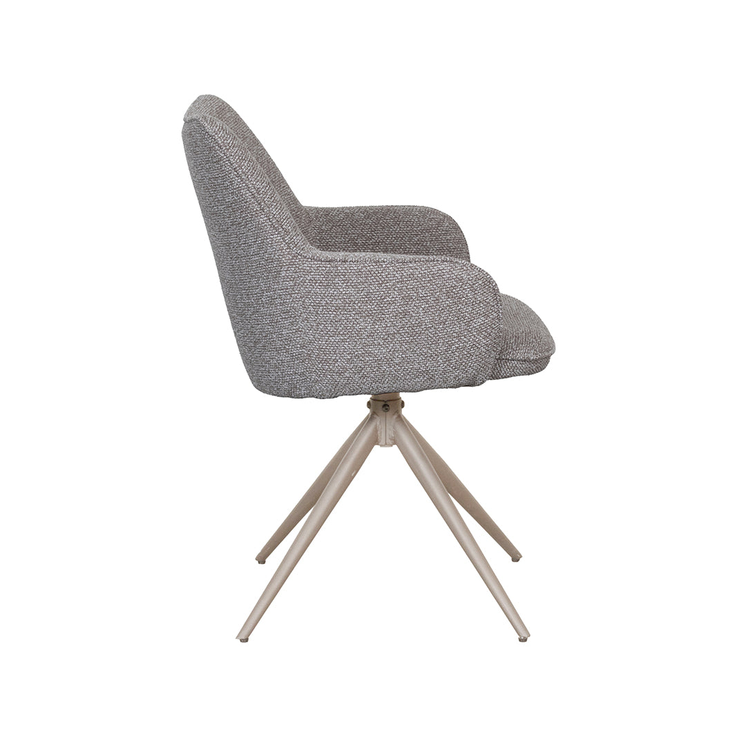 LABEL51 Eetkamerstoel Sawa - Mushroom - Royal Boucle