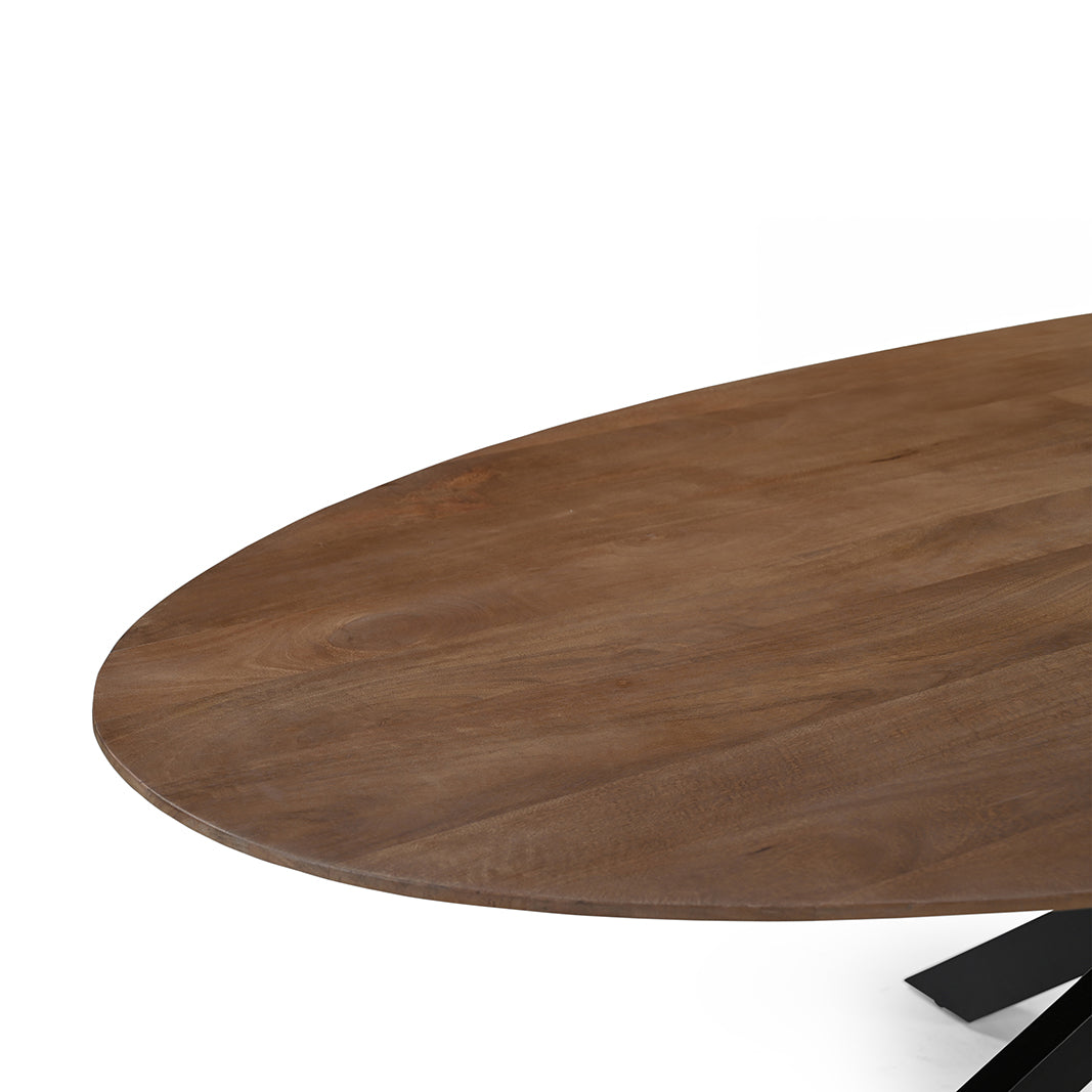 LABEL51 Eetkamertafel James - Nature Smooth - Mangohout - 160 cm - Ovaal