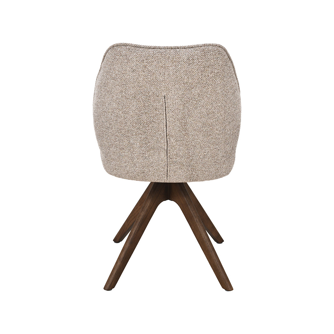 LABEL51 Eetkamerstoel Yuto - Naturel - Prestige - Walnoot Houten Frame