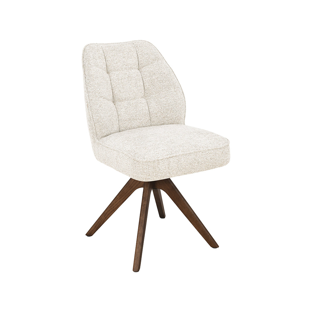 LABEL51 Eetkamerstoel Yuto - Beige - Prestige - Walnoot Houten Frame van LABEL51 – Luxe comfort op maat van PureWonen. Vraag naar de beste prijs.