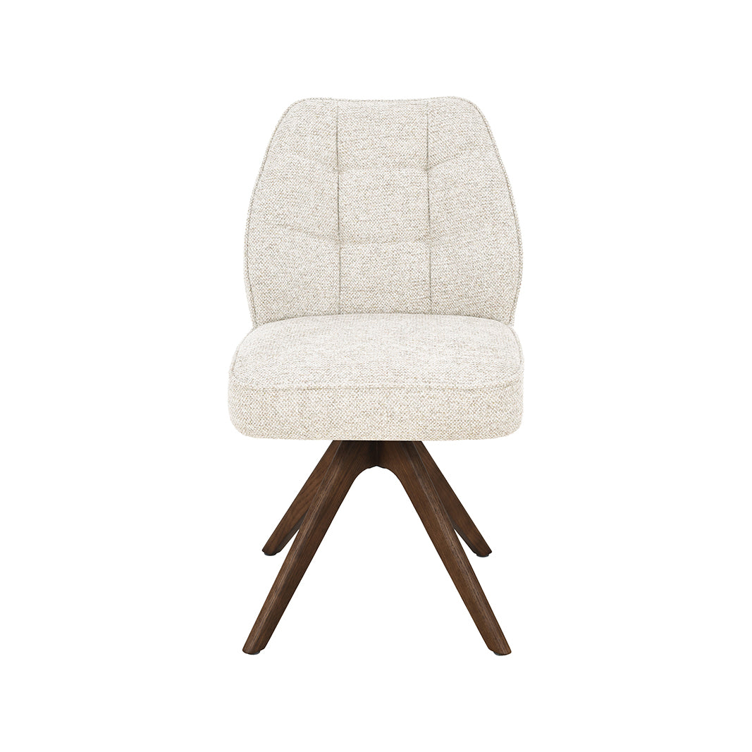 LABEL51 Eetkamerstoel Yuto - Beige - Prestige - Walnoot Houten Frame van LABEL51 – Luxe comfort op maat van PureWonen. Vraag naar de beste prijs.