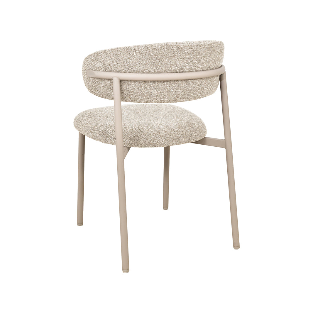 LABEL51 Eetkamerstoel Kaito - Beige - Prestige - Beige Metalen Frame